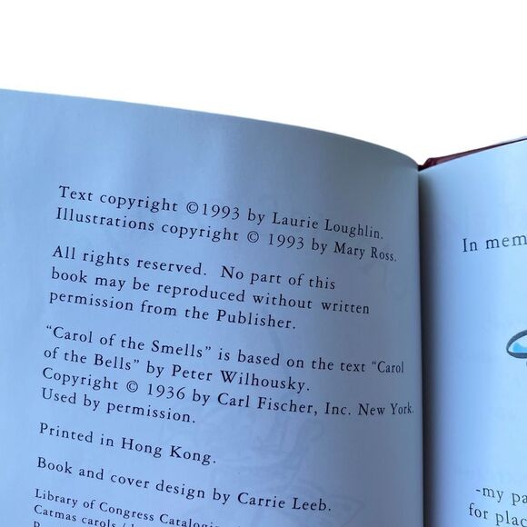 EUC - Catmas Carols Book by Laurie Loughlin 1993 - Holiday Season Christmas Book - Picture 3 of 5